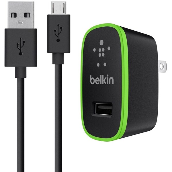 Belkin Micro Ac Chgr, 2.4A, Universal, W/4 Microusb Cbl, Blk - F8M886TT04-BLK