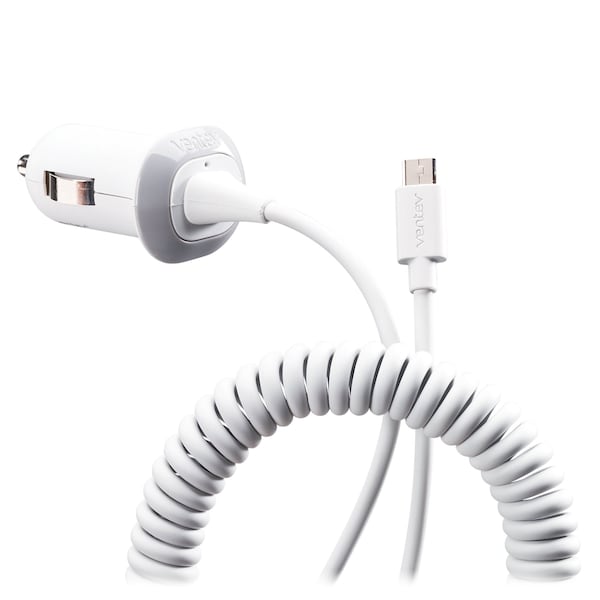 Ventev Essentials By 10w Dash 121c Car Charger For Micro Usb Devices, White - DP121CMCRFW18VNV