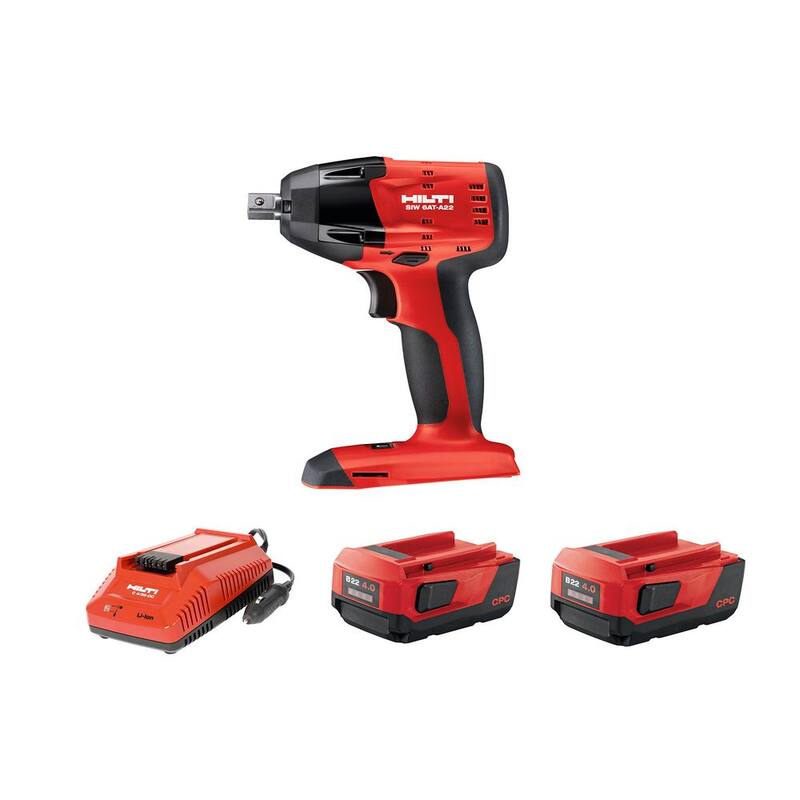 Llave de Impacto sin Cables Compacta de Iones de Litio de 22 Voltios SIW 6AT de Hilti de 1/2 pulgada con Motor sin Escobillas, Paquete de Batería B22/4.0 y Cargador - 3565168
