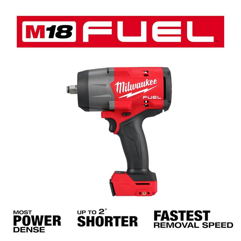 Llave de impacto inalámbrica Milwaukee M18 FUEL de 18V con anillo de fricción y batería resistente de 5.0 Ah - 2967-20-48-11-1850R