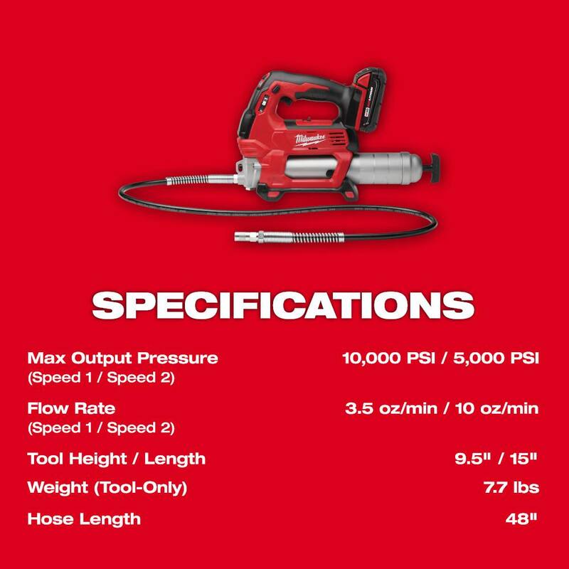 Milwaukee M18 FUEL Llave de impacto inalámbrica de alto torque con anillo de fricción y kit de pistola de grasa de 1/2 pulg. de ion de litio de 18 V sin escobillas - 2967-22-2646-20