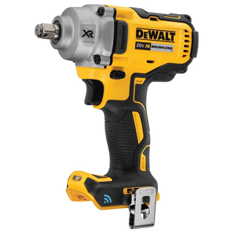 Llave de impacto inalámbrica de rango medio DEWALT 20V MAX XR con motor sin escobillas de 1/2 pulgada y yunque de anillo de retención de cerdo con conexión de herramientas (solo herramienta) - DCF896HB