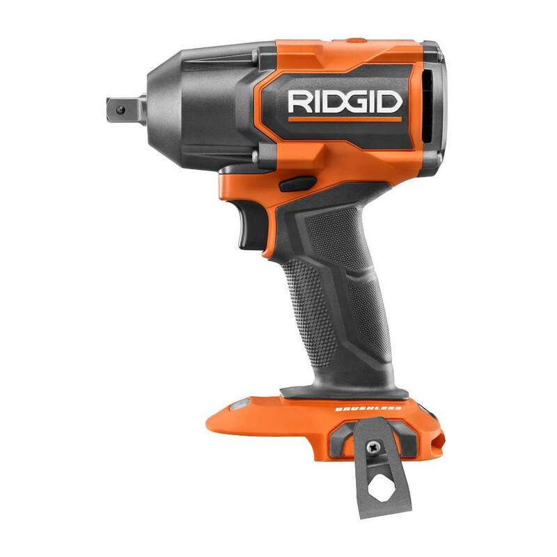 RIDGID Kit de Llave de Impacto de Medio Torque sin escobillas de 18V de 4 Modos de 1/2 pulgadas con Enganche de Pasador (Herramienta Únicamente) - R86012PDB