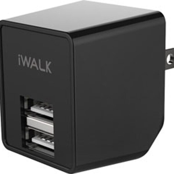 Ilc Replacement For IWALK DUAL USB WALL CHARGER BLACK - WW-S4UE-9