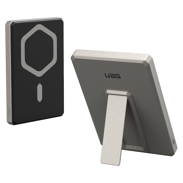 Urban Armor Gear Ultra Slim Portablemagneticpower Bank With Kickstand 5,000 Mah, Titanium - 9B4417113636