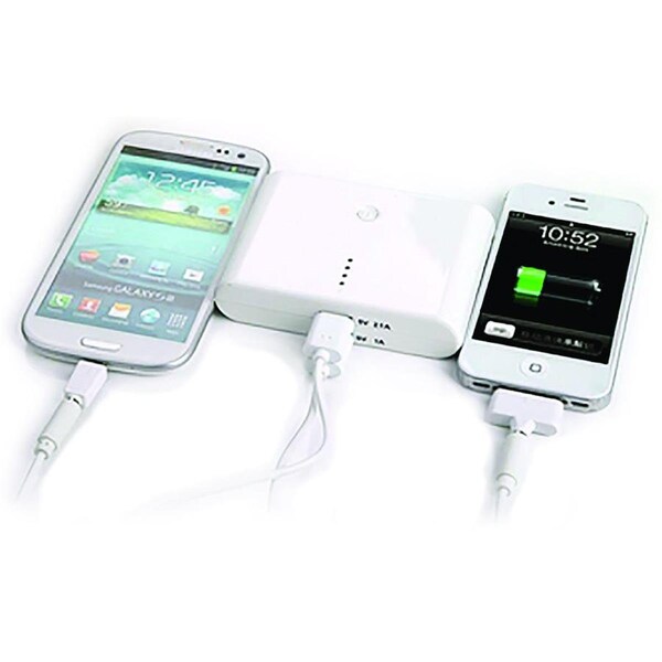 Heatcalor 4 x 3 x 1 in. 2 USB Power Bank - White - HE3488279