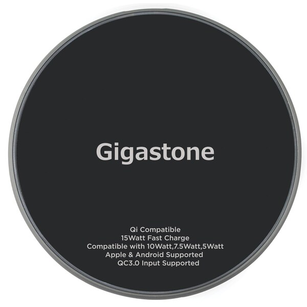 Gigastone GA-9700 Qi Certified Fast Wireless Charging Pad - GS-GA-9700B-R