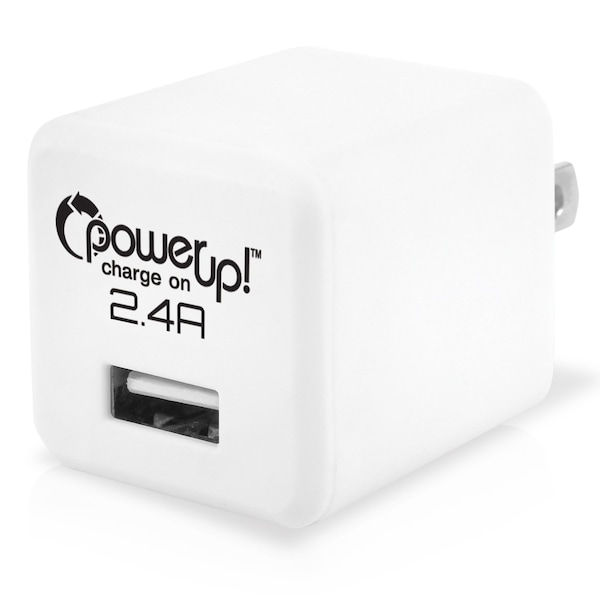 Power Up! USB Charger - AC 2.4a White Carded - 191-052024