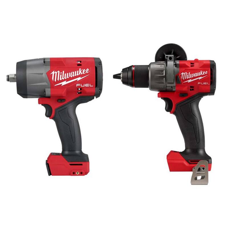 Llave de impacto inalámbrica sin escobillas de litio de 18 volts Milwaukee M18 FUEL con anillo de fricción y taladro/destornillador FUEL - 2967-20-2904-20