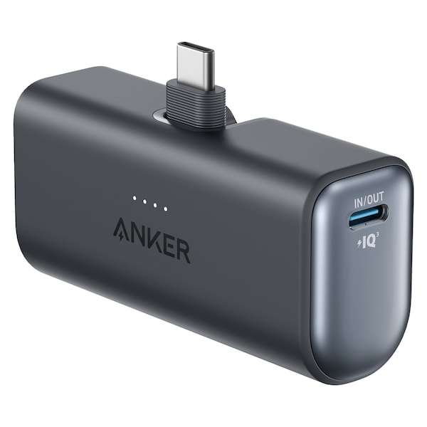 Anker Nano Power Bank With Built-in Foldable Usb-c Connector, Black - A1653H11-1