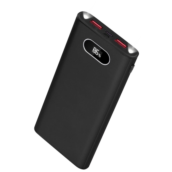 Fresh Fab Finds 22.5W Super Fast Charging Power Bank - 20000mAh, LED Display, Flashlight - iPhone Samsung - FFF-BLACK-GPCT3874