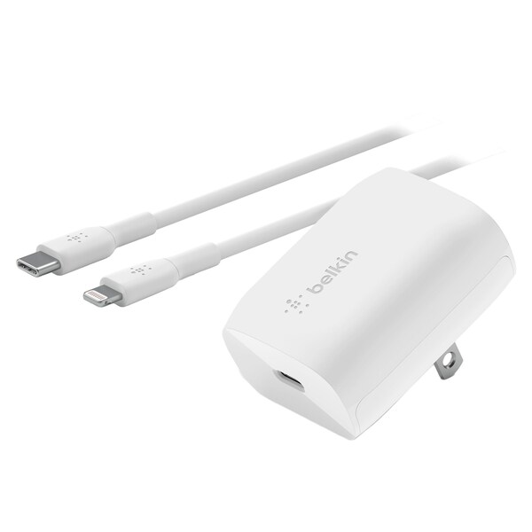 Belkin Usb C Pps Wall Charger 20w With Type C To Lighting Cable 1m , White - WCA006DQ1MWH-B5