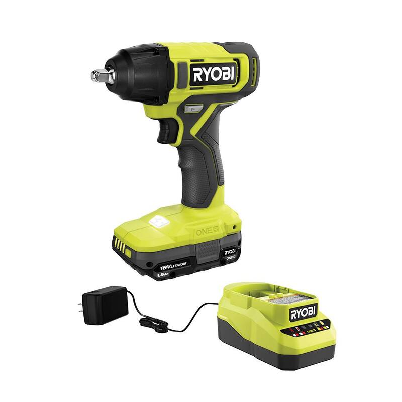 RYOBI ONE+ 18V Llave de Impacto Inalámbrica de 3/8 pulgadas con (1) Batería de 1.5 Ah y Cargador - PCL250K1