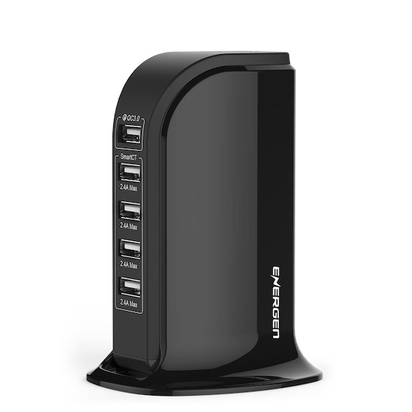 Solid Pro - Energen Energen 5Port Usb Charger Blac Qc 3.0 Usb Charging Station - EN-UC500BK