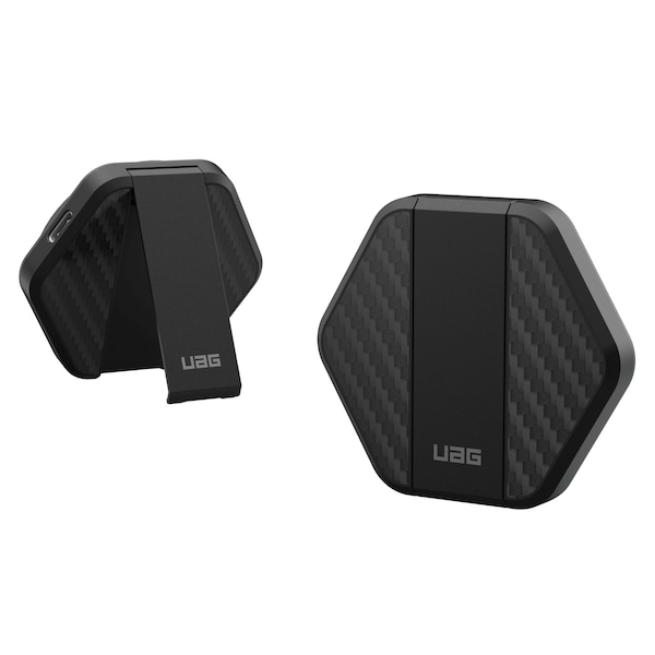 Urban Armor Gear Magnetic wireless Charger With Kickstand, Black And Carbon Fiber - 9B4410114042