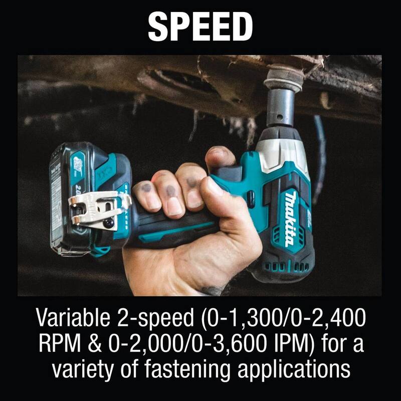 Juego de llave de impacto Makita 12V max CXT de iones de litio sin escobillas inalámbrica de 3/8 in. cuadrado (2.0 Ah) - WT05R1
