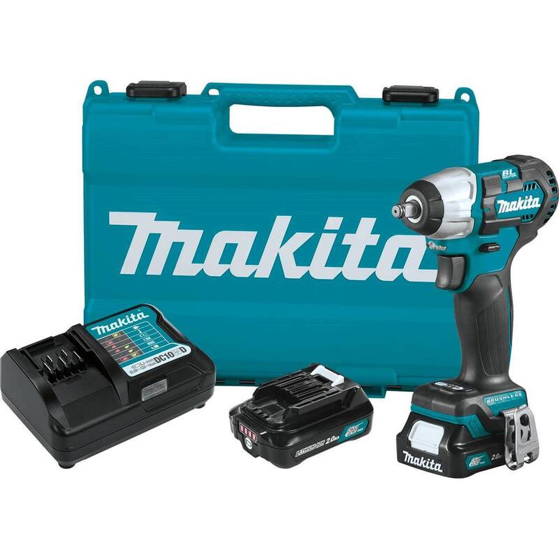 Juego de llave de impacto Makita 12V max CXT de iones de litio sin escobillas inalámbrica de 3/8 in. cuadrado (2.0 Ah) - WT05R1