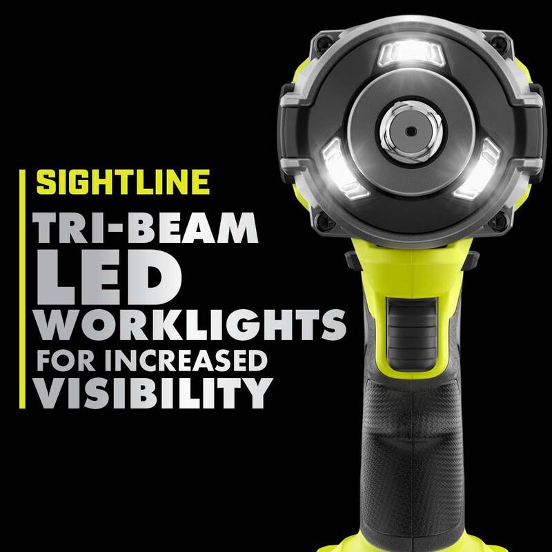 RYOBI ONE+ HP 18V Llave de impacto inalámbrica sin escobillas de 4 modos y 1/2 pulgada de alto torque con batería de alto rendimiento de 4.0 Ah de litio ion - PBLIW01B-PBP004
