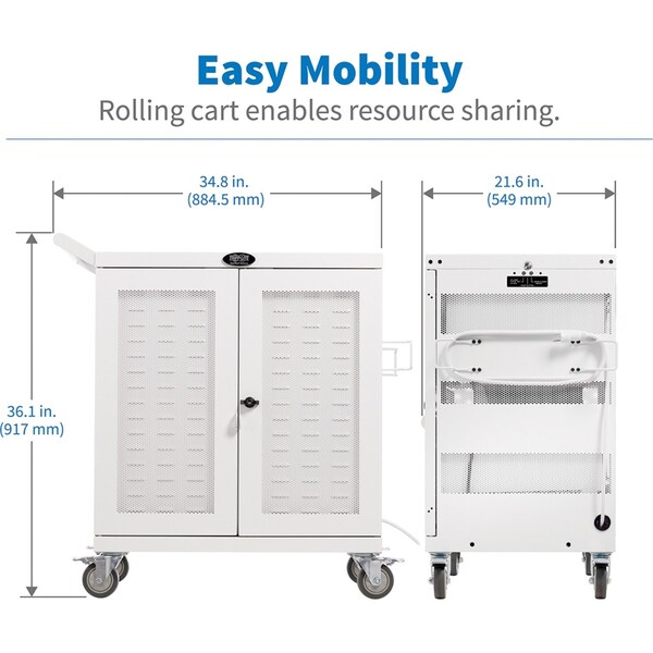 Tripp Lite Charging Station, 36.1 in H, White - CSC32USBWHG