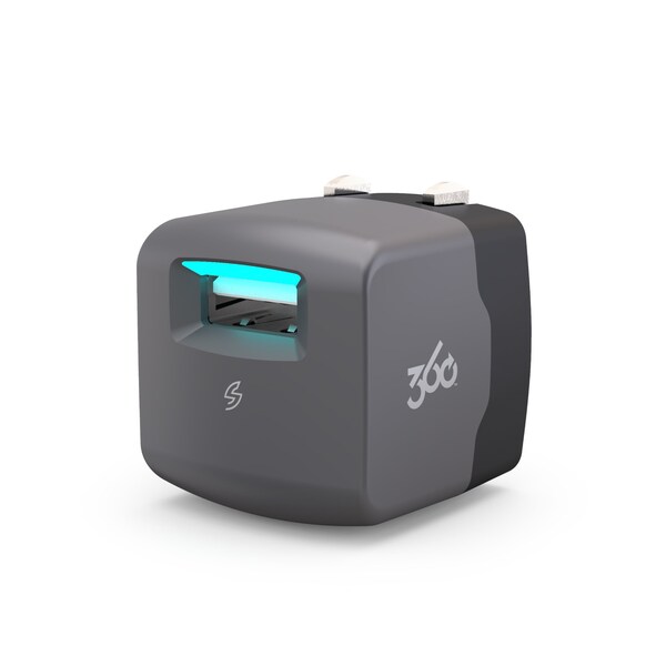 360 Electrical Vivid 1.0 Wall Charger w/ 1.0A 1-Port USB Grey - 360538-5CA8ES