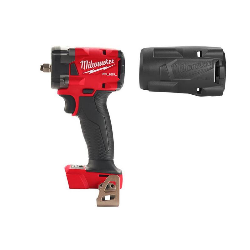 Llave de Impacto Compacta Inalámbrica sin Escobillas de Iones de Litio de 18V Milwaukee M18 FUEL Gen-2 con Anillo de Fricción y Protección - 2854-20-49-16-2854