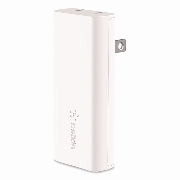 Belkin BOOST CHARGE Dual Wall Charger with PPS + USB-C Cable with Lightning Connector, White - WCB007DQ1MWH-B5