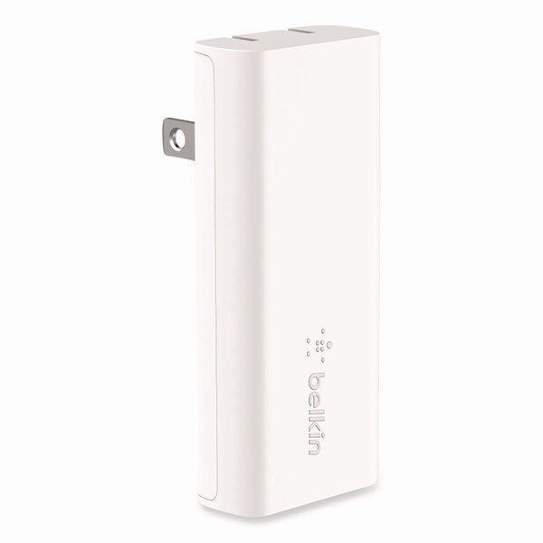 Belkin BOOST CHARGE Dual Wall Charger with PPS + USB-C Cable with Lightning Connector, White - WCB007DQ1MWH-B5