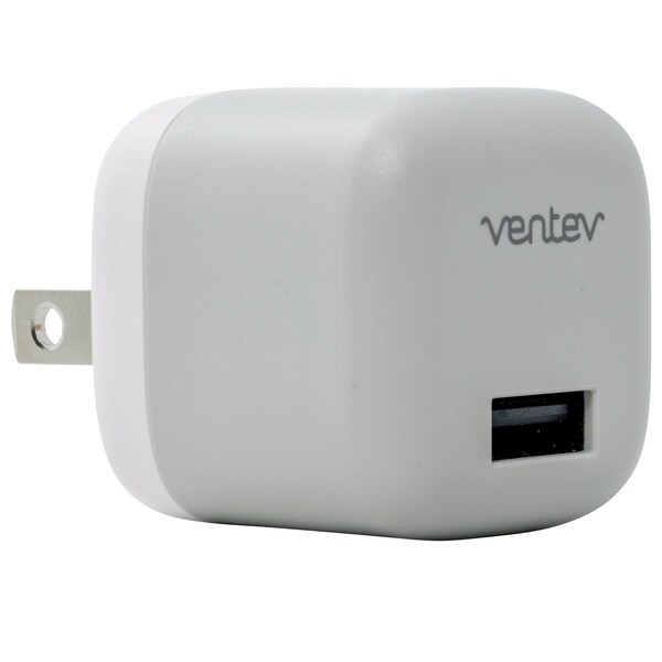 Ventev 12W USB A Wall Charger and USB A to Apple Lightning Cable 3.3ft, White - WC12-AL252160