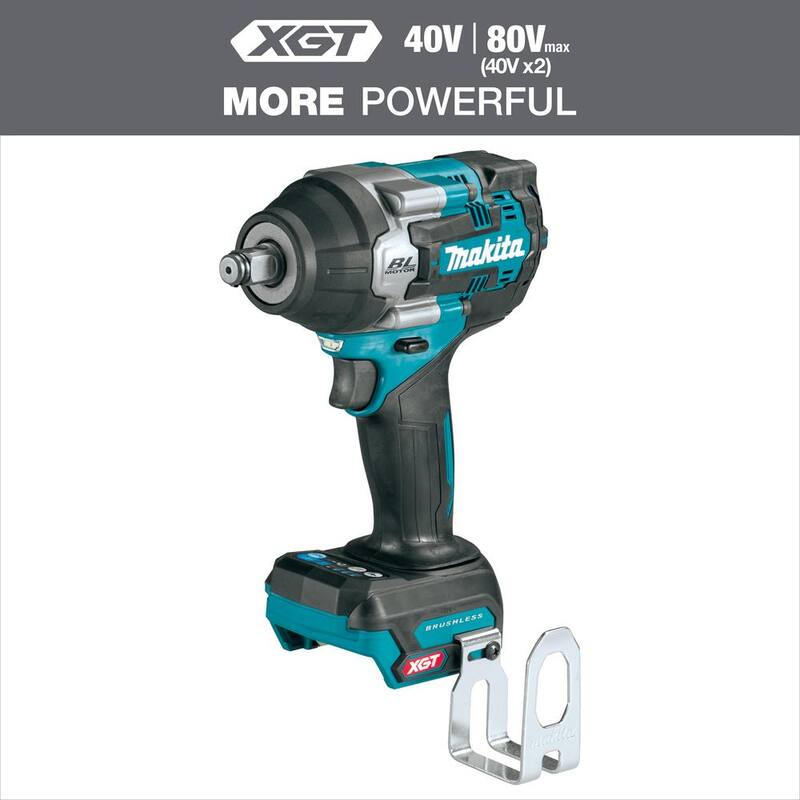 Llave de impacto inalámbrica sin escobillas de velocidad media de 4 velocidades Makita 40V max XGT con anillo de fricción en el yunque (solo la herramienta) - GWT07Z
