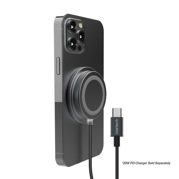Nextgen 15W Alloy Magnetic Wireless Fast Charger, Black - NE3543620