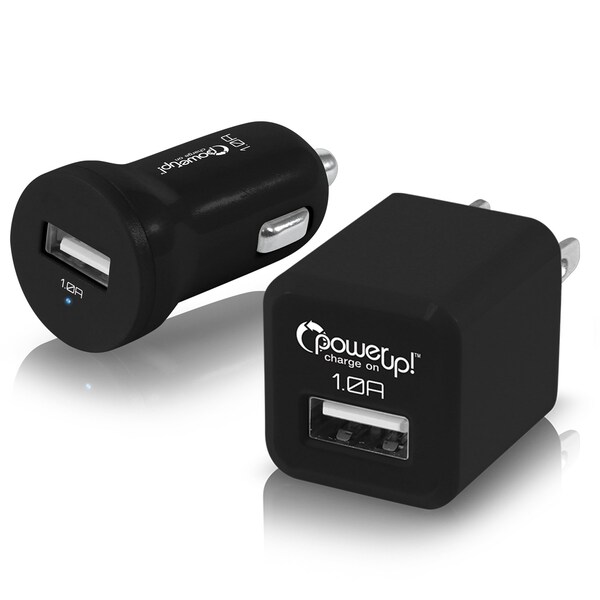 Power Up! USB Charger AC-DC 2 pc Black - 191-052116