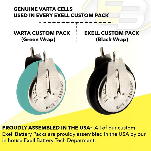 Exell Battery 1.2V 80mAh 2-PIN Button Cell Battery for GPS terminal, GPS-Tracker - 1/V80H-2P