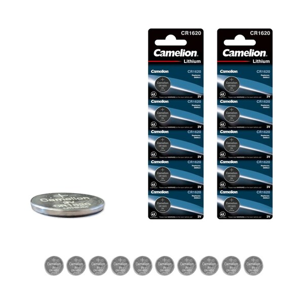 Camelion CR1620 3V Lithium Primary Coin Cell 10PK - CR1620-BP5-2