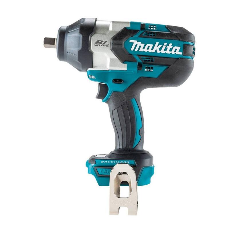 Llave de impacto inalámbrica Makita de 18 voltios con motor sin escobillas de iones de litio LXT de 3 velocidades y 1/2 pulgadas con yunque de detención (solo herramienta) - XWT19Z
