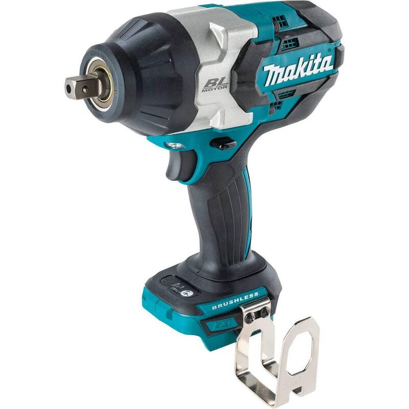 Llave de impacto inalámbrica Makita de 18 voltios con motor sin escobillas de iones de litio LXT de 3 velocidades y 1/2 pulgadas con yunque de detención (solo herramienta) - XWT19Z