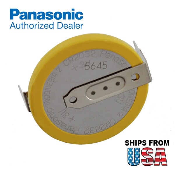 Panasonic CR-2032/HF1N 3V Lithium Coin Battery Horz 2 PC Pins PC CMOS RTC - CR-2032/HF1N