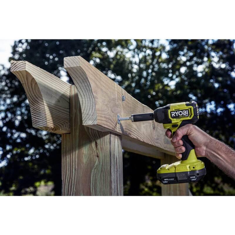 Llave de impacto compacta inalámbrica sin escobillas de 3/8 pulg. RYOBI ONE+ HP 18V con (2) baterías de alto rendimiento de 2.0 Ah - PSBIW01B-PBP2003