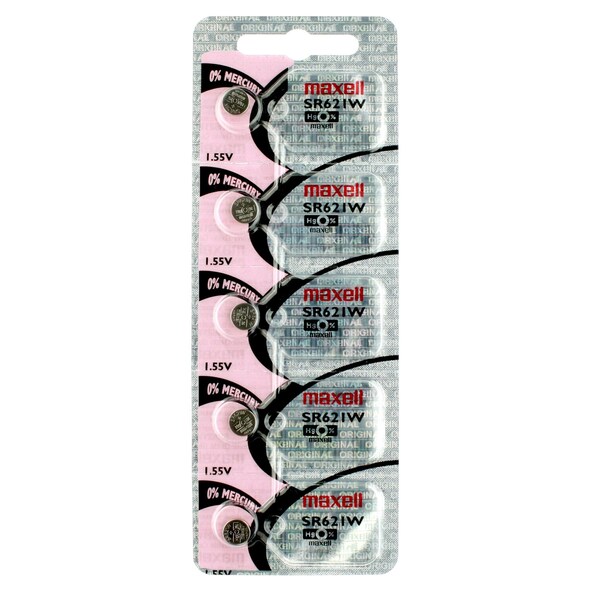 Maxell Silver Oxide SR621W High Drain Watch Battery Replaces 363, MD363, PK 5 - SR621W