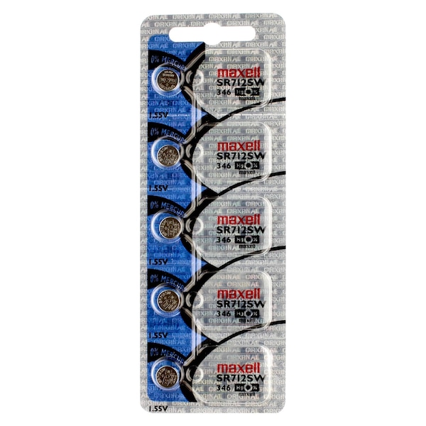 Maxell Silver Oxide Watch Battery SR712SW Low Drain Replace SB-DH, PK 5 - SR712SW