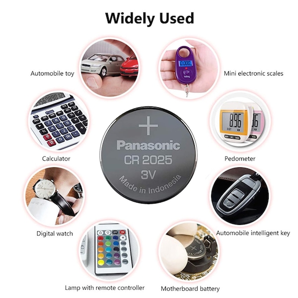 Panasonic 3V Lithium Coin Cell Battery Replace ECR2025, BR2025, 208-205, DL20256B - CR2025PA/1BL
