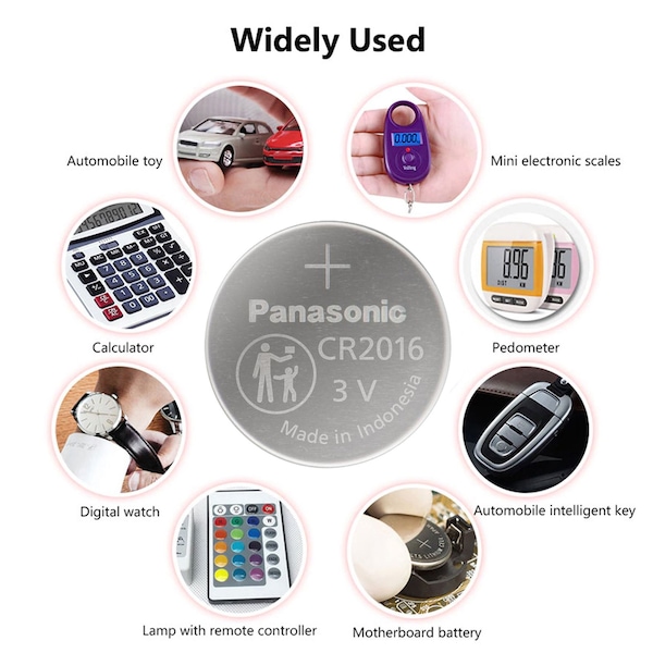 Panasonic 3V Coin Cell Battery Replaces ECR2016, BR2016, 208-202, 208-204 - CR2016PA/1BL