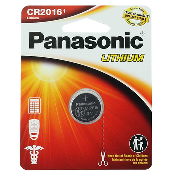 Panasonic 3V Coin Cell Battery Replaces ECR2016, BR2016, 208-202, 208-204 - CR2016PA/1BL