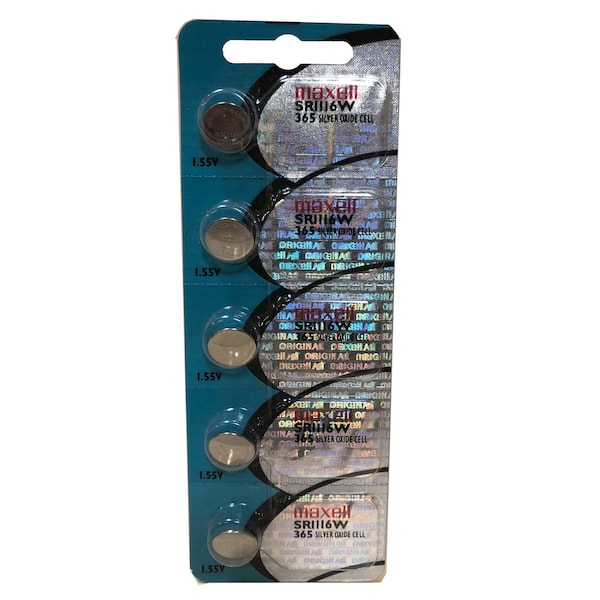 Maxell Silver Oxide Watch Battery SR1116W High Drain Replaces 365, PK 5 - SR1116W