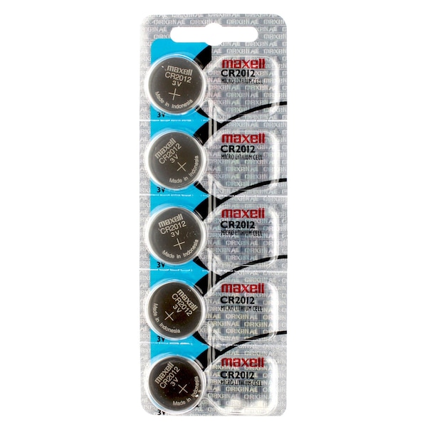 Maxell 3V Lithium Coin Cell Battery CR2012 Replaces CR2012, PK 5 - MCR2012