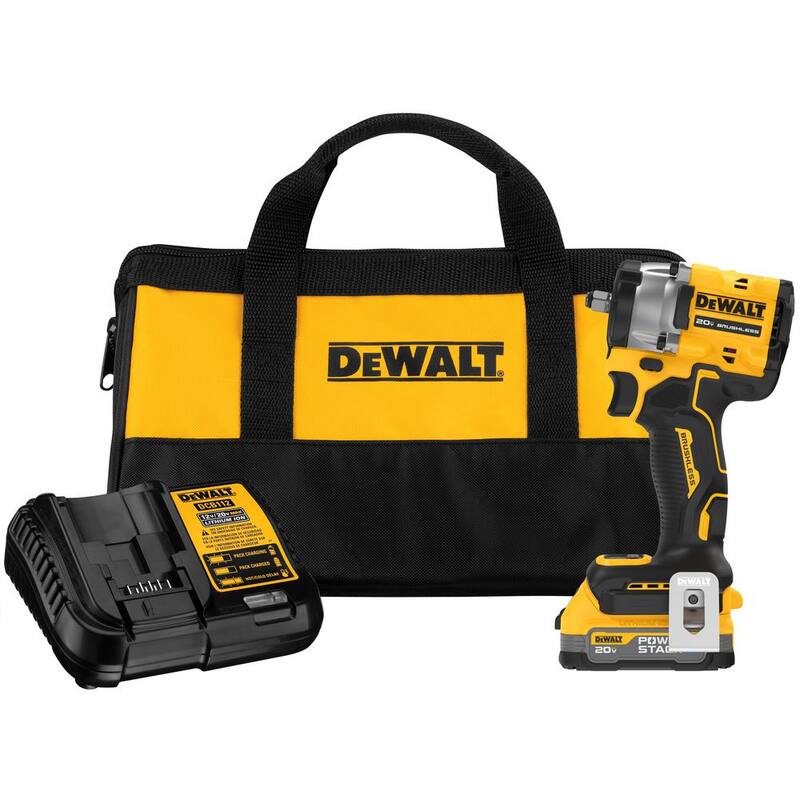 Juego de llave de impacto inalámbrica DEWALT de 20V de iones de litio de 3/8 pulgadas con batería de 1.7Ah y cargador - DCF923E1