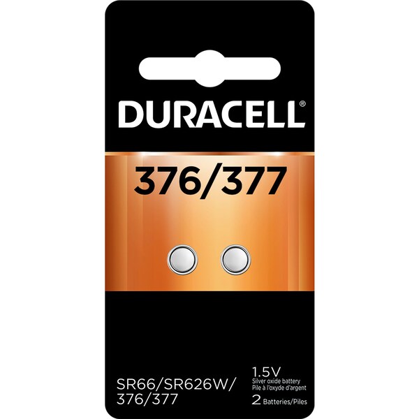 Duracell Duracell Silver Oxide 376/377 1.5 V 0.02 mAh Electronic/Watch Battery 2 pk - D377B2PK08