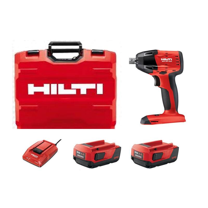 Hilti SIW 6-AT 22V 1/2 in. Juego de llave de impacto inalámbrica sin escobillas con paquete de batería de iones de litio de 4.0, cargador y estuche - 3497767