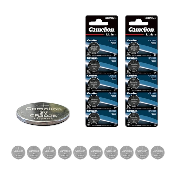 Camelion CR2025 3V Lithium Primary Coin Cell 10PK - CR2025-BP5-2