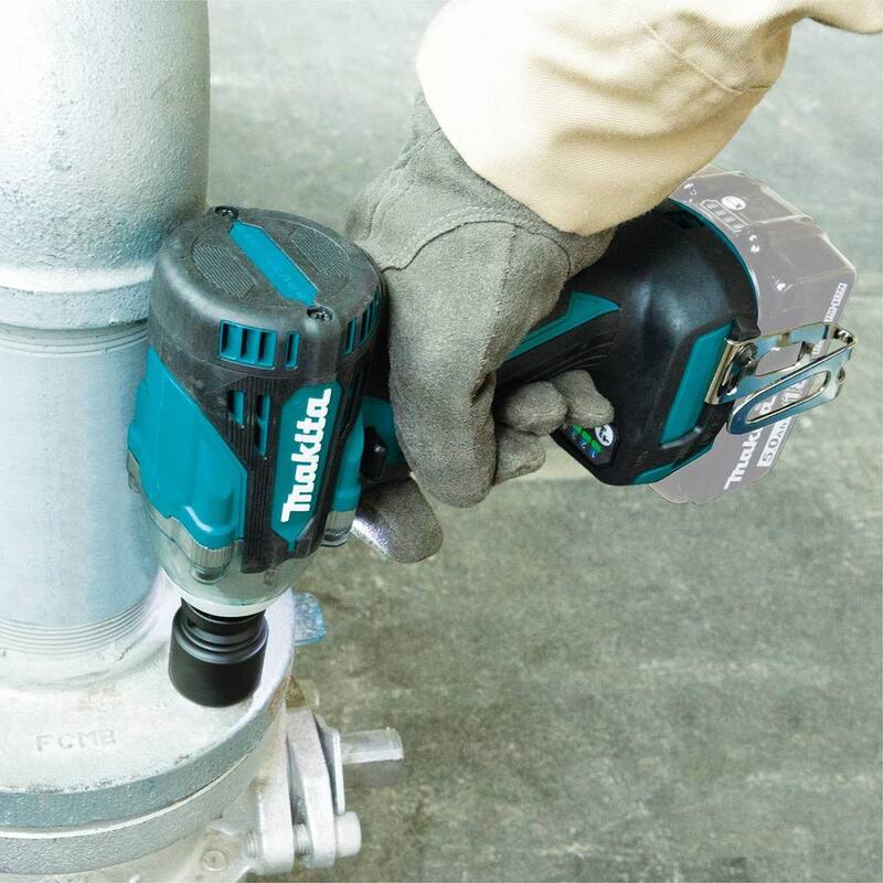 Llave de impacto para uso general inalámbrica de 4 velocidades de 1/2 pulgadas sin escobillas y con batería de iones de litio de 18V LXT de Makita con yunque de retención (Herramienta solamente) - XWT15XVZ.
