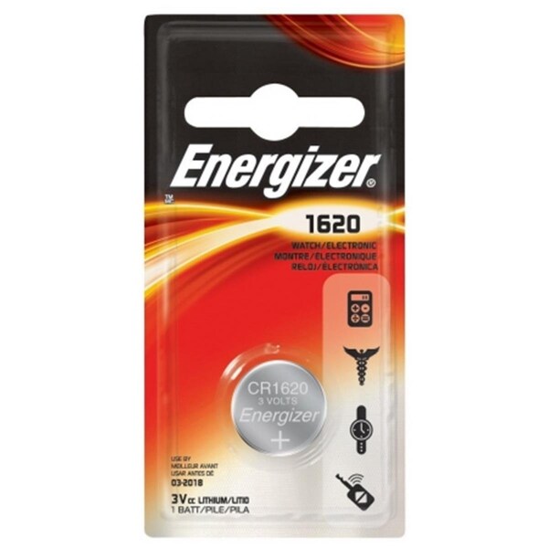 Eveready Energizer 1620 Lithium Coin Battery, 1 Pack - Lithium (Li) - 3V DC - ECR-1620BP